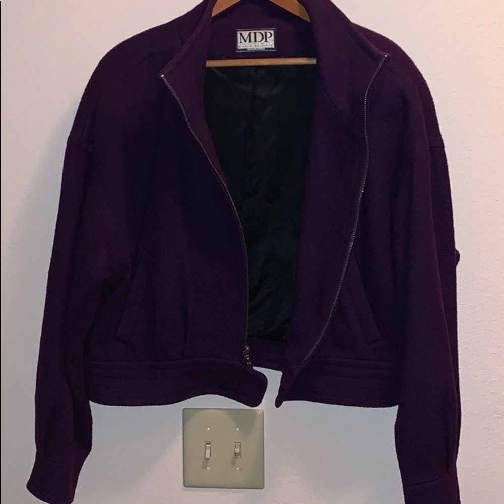 MDP purple wool cropped jacket